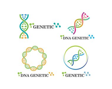 DNA genetik logosu simge illüstrasyon 