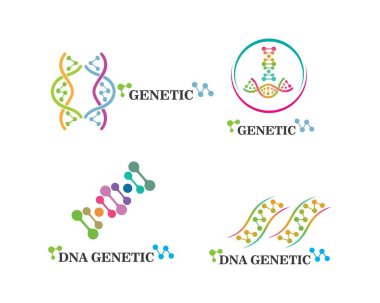 DNA genetik logosu simge illüstrasyon 