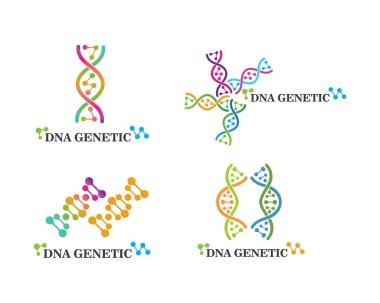 DNA genetik logosu simge illüstrasyon 