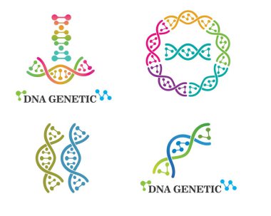 DNA genetik logosu simge illüstrasyon 