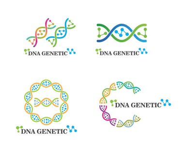 DNA genetik logosu simge illüstrasyon 
