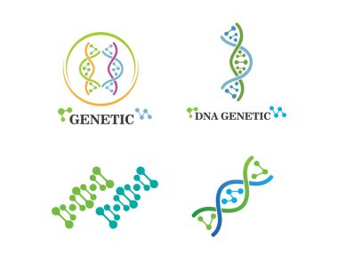 DNA genetik logosu simge illüstrasyon 