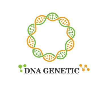 DNA genetik logosu simge illüstrasyon 