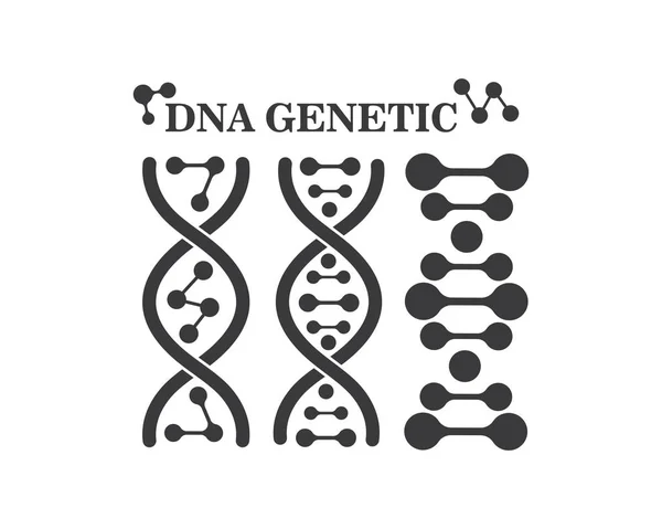 DNA genetik logosu simge illüstrasyon — Stok Vektör
