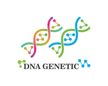DNA genetik logosu simge illüstrasyon 