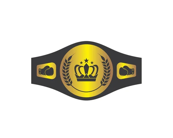 Boxing belt champion logo icon vector — Stock Vector