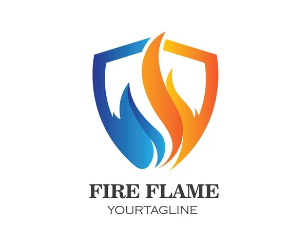 Icône vectorielle de modèle de logo de flamme de feu Logo d'huile, de gaz et d'énergie — Image vectorielle