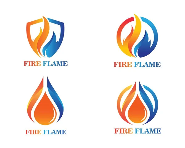 Incendio llama Logo Plantilla vector icono Petróleo, gas y energía logotipo — Archivo Imágenes Vectoriales