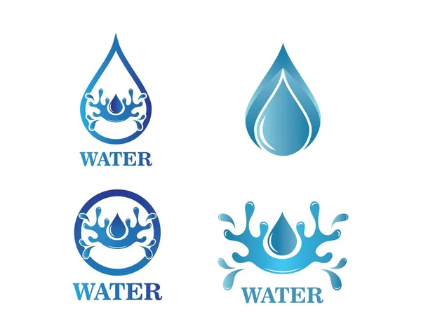 Gota de água logotipo modelo vetor ilustração — Vetor de Stock