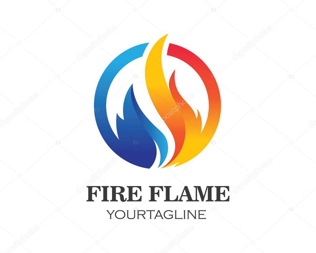 Fire flame Logo Template vector icon Oil, gas and energy logo 
