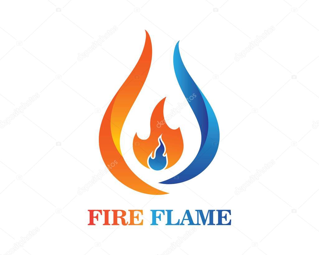 Fire flame Logo Template vector icon Oil, gas and energy logo concept