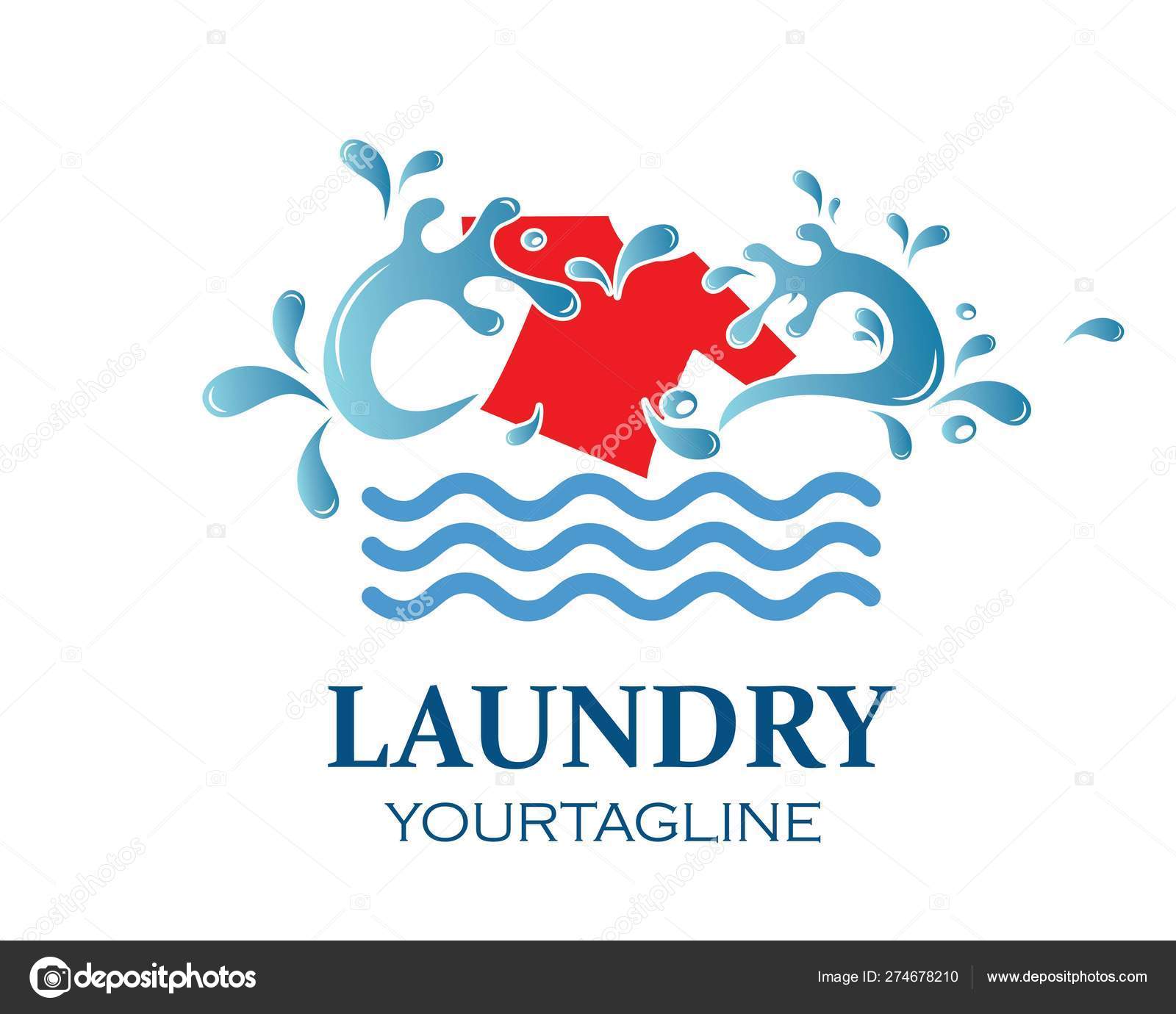 Washing Clothes Logo Icon Vector Of Laundry Service Design Stock