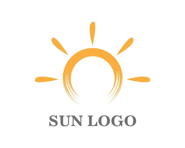 Sol ilustración logo vector icono — Vector de stock