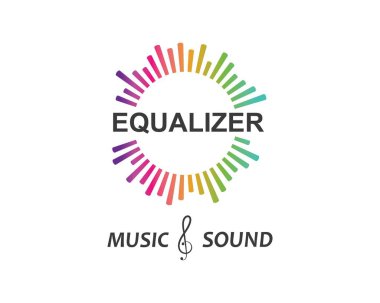 müzik, equaizer ve ses efekti görselleştirme Logo vektör simgesi 