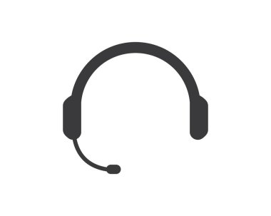 kulaklık logosu simgesi vektör illüstrasyon 