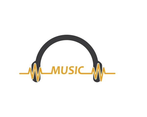 Muziek, equaizer en geluidseffect ilustration logo vector pictogram — Stockvector