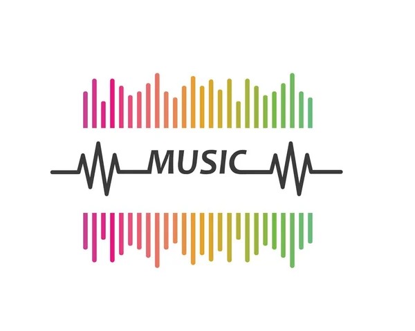 Muziek, equaizer en geluidseffect ilustration logo vector pictogram — Stockvector