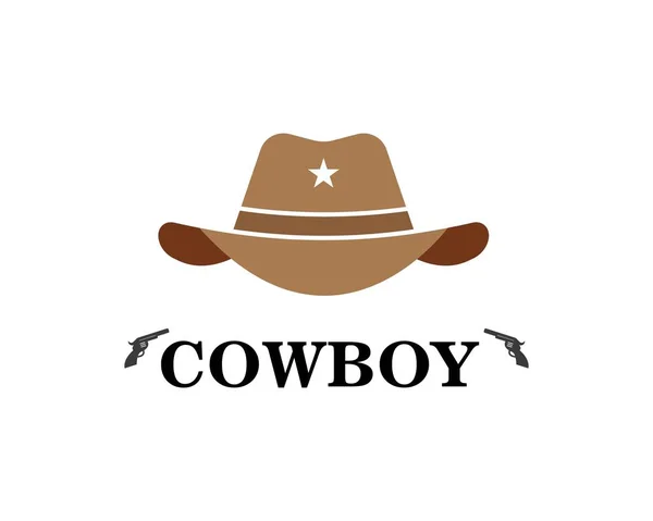 Vaqueiro chapéu ícone logotipo vetor modelo —  Vetores de Stock
