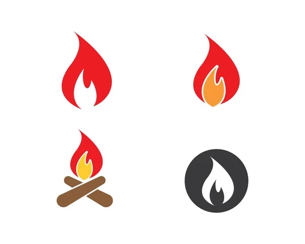 Feuer Flamme Logo Vorlage Vektor Symbol Öl, Gas und Energie — Stockvektor