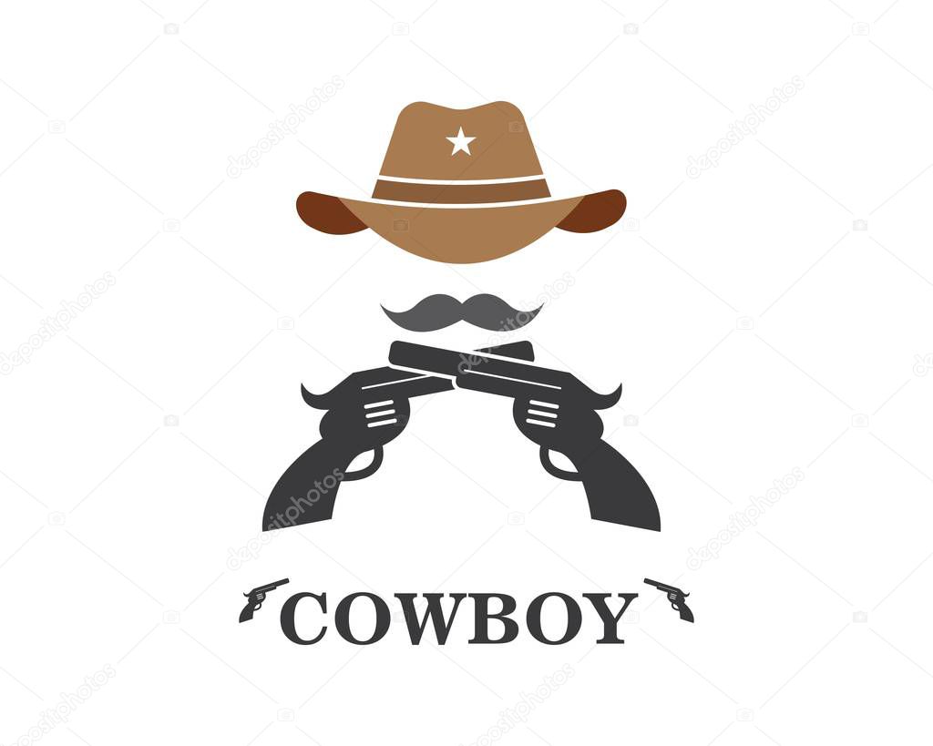 cowboy hat icon logo vector template
