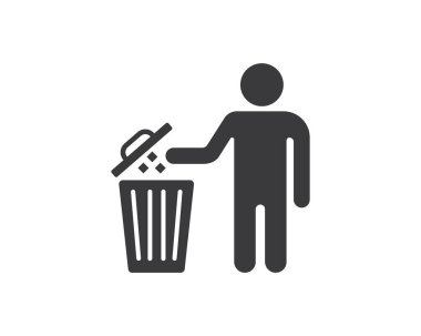 çöp kutusu logo simgesi vektör illüstrasyon 