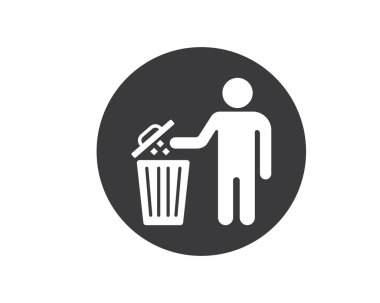 çöp kutusu logo simgesi vektör illüstrasyon 