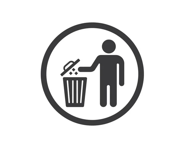 Çöp kutusu logo simgesi vektör illüstrasyon — Stok Vektör