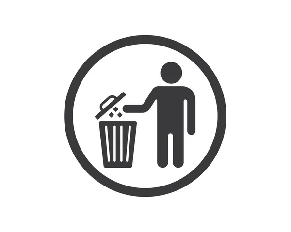 Basura puede logotipo icono vector ilustración — Archivo Imágenes Vectoriales