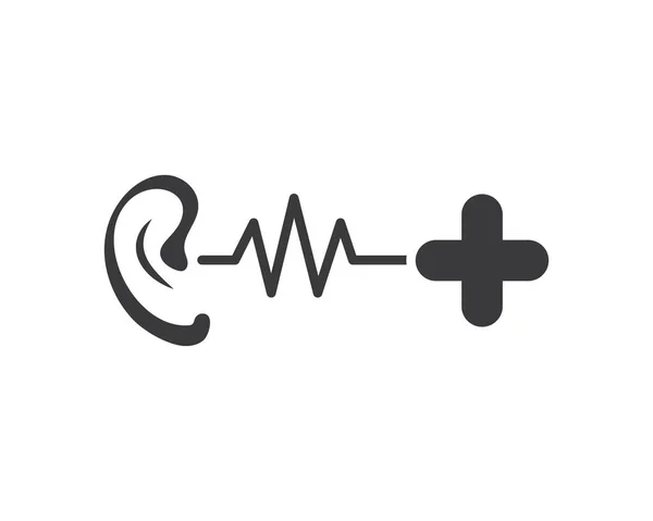 Logo dell'orecchio icona vettoriale disegno illustrazione — Vettoriale Stock