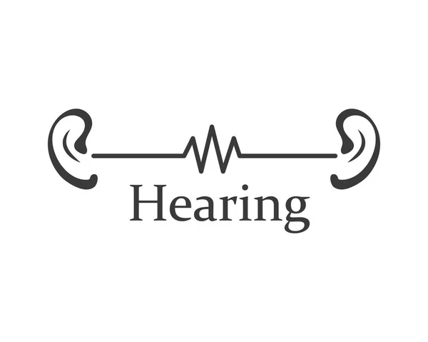 Logo de l'oreille icône vectorielle illustration de conception — Image vectorielle