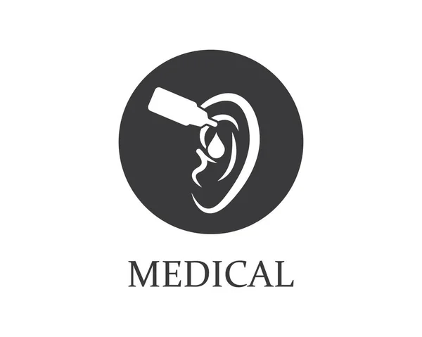 Ear logotipo ícone vetor design ilustração —  Vetores de Stock