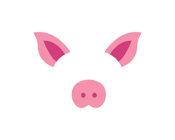 Zestaw elementów twarzy świni. Ilustracja wektorowa. Ucho postaci zwierzęcej — Wektor stockowy