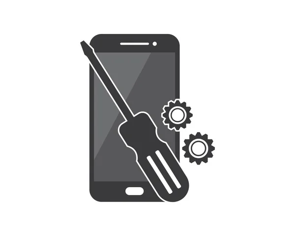 Smartphone repair logo icon illustration design — Stock Vector