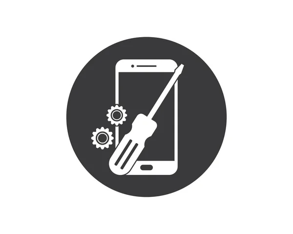 Smartphone reparare logo pictogramă ilustrare design — Vector de stoc