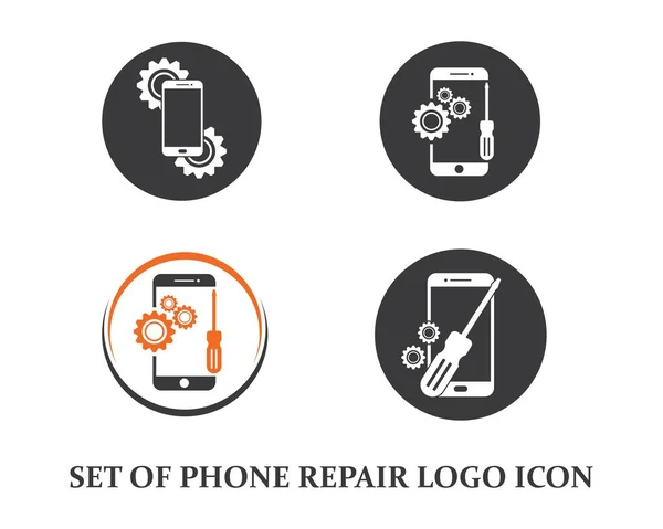 Phone repair logo icon illustration design — Stock Vector