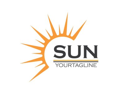 Güneş ılustration Logo vektör simge 
