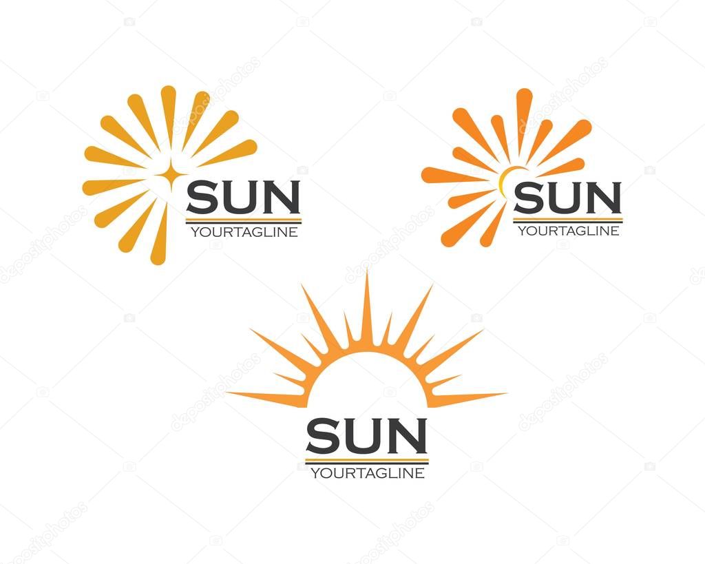 Sun ilustration logo vector icon template