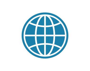 dünya, küresel iş, ağ bağlı logo simgesi 