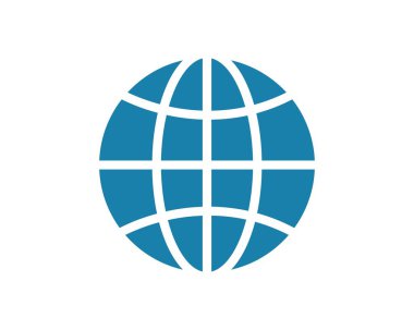 dünya, küresel iş, ağ bağlı logo simgesi 