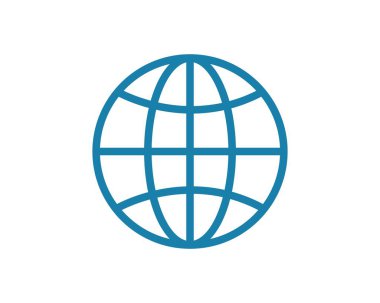 dünya, küresel iş, ağ bağlı logo simgesi 