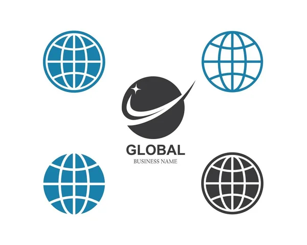 Glóbus, globální podnik, ikona připojeného k síti — Stockový vektor
