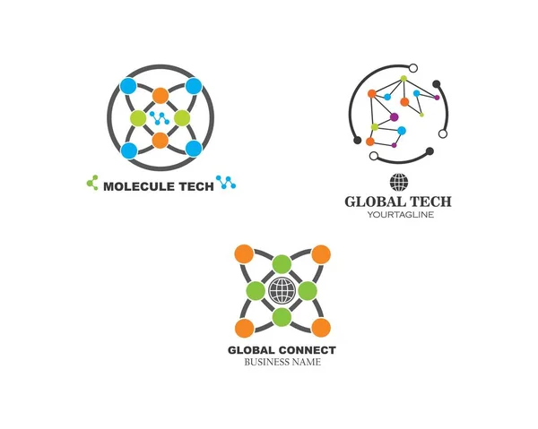 Ikona globální technologické loga ilustrace vektor — Stockový vektor