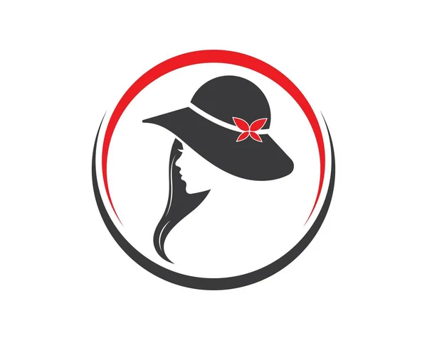 Mulher de beleza com chapéu modelo de ilustração vetorial —  Vetores de Stock