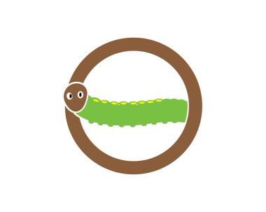 tırtıl logo simgesi vektör illüstrasyon tasarımı