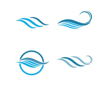 Su Dalgası sembolü ve simge logo şablonu 