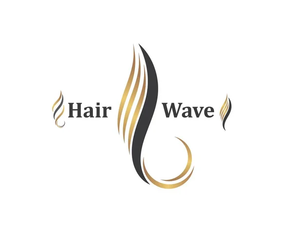 Vetor de ícone de onda de cabelo ilustratina símbolo de design de penteado e — Vetor de Stock