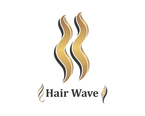 Vetor de ícone de onda de cabelo ilustratina símbolo de design de penteado e — Vetor de Stock