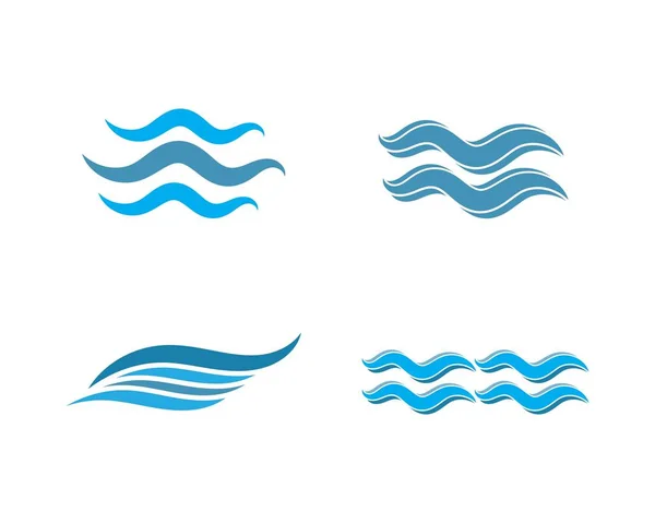 Vízhullám szimbólum és ikon logó sablon — Stock Vector
