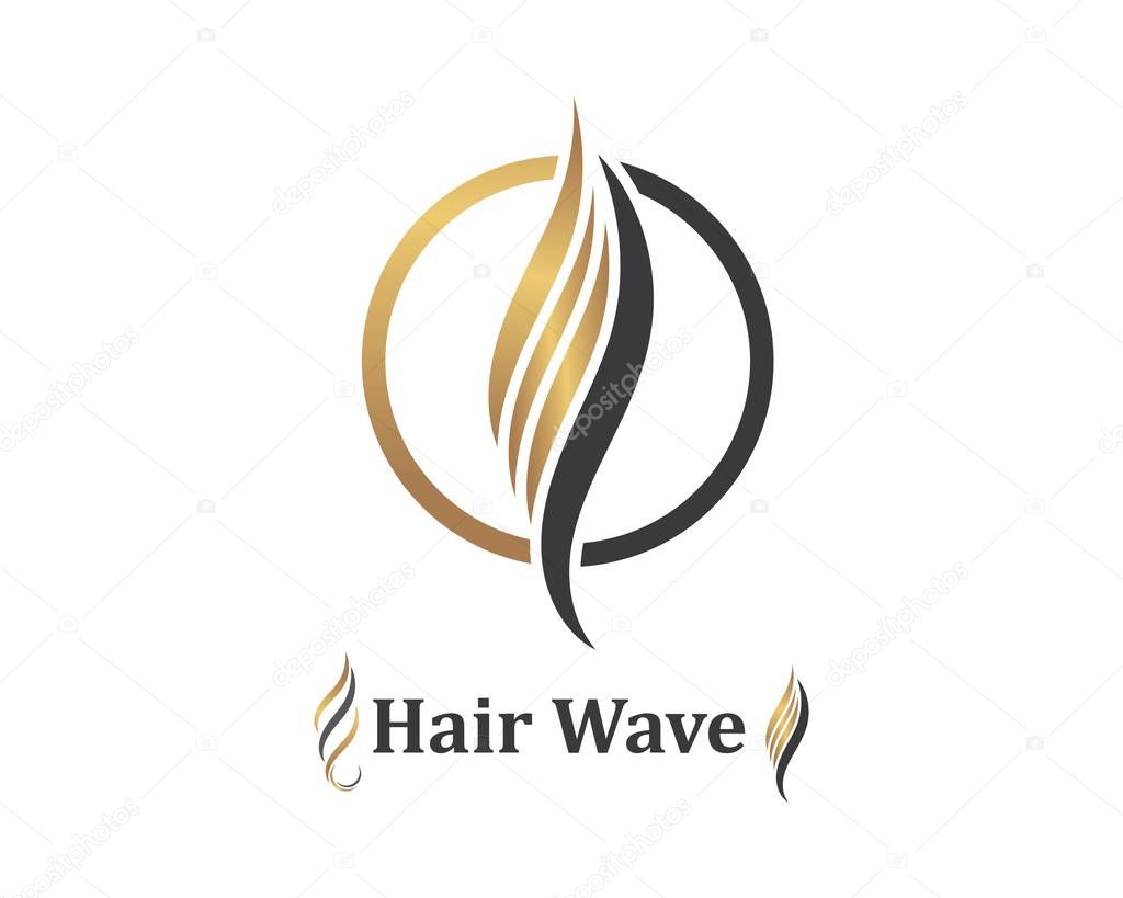 Hair wave icon vector illustratin design symbol of hairstyle and salon template