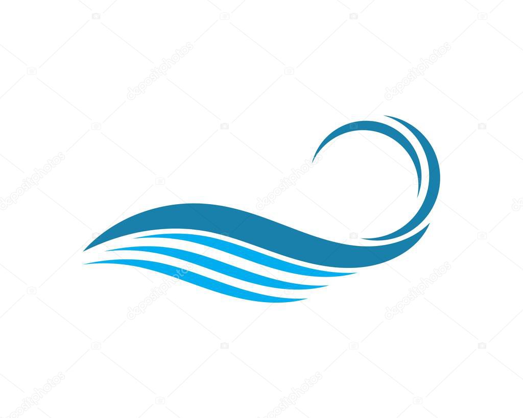 Water Wave symbol and icon Logo Template vector